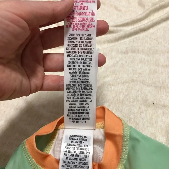 NWT Disney Baby Mickey Mouse Swimsuit Orange Fruit Print Summer Swim SPF - Picture 3 of 7